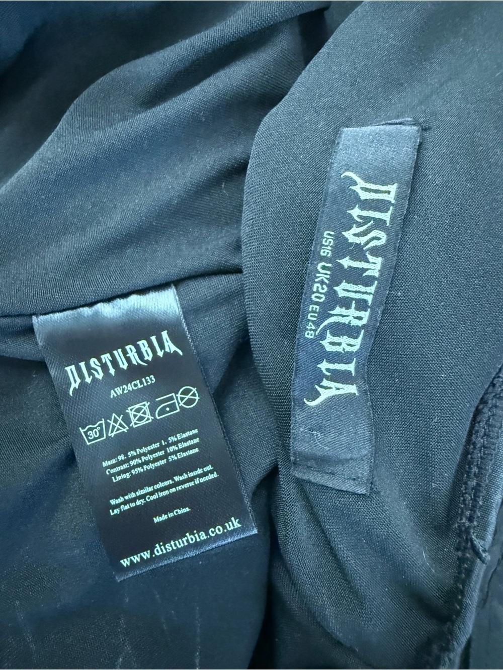 Disturbia Black Zip Corset Tank Top, Size 16 - Picture 4 of 4